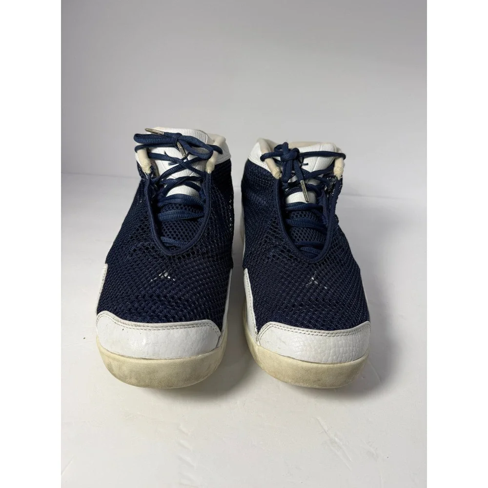 Nike Jordan Team Elite Men Navy White Mesh Leather Basketball Shoes 312567-401